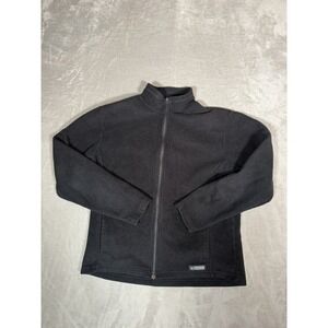 REI Mens Full Zip Fleece Jacket Black Outdoor Hiking Polartec Style 723392 M